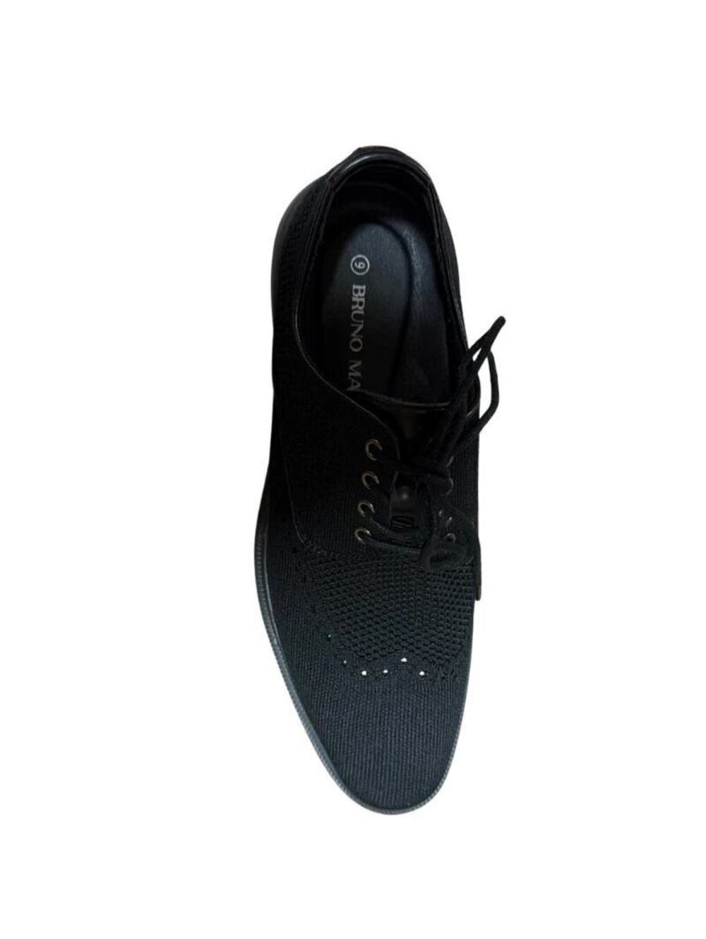 Bruno Marc Mens Knit Oxford Dress Shoes Black Lace Up Size 9 Lightweight